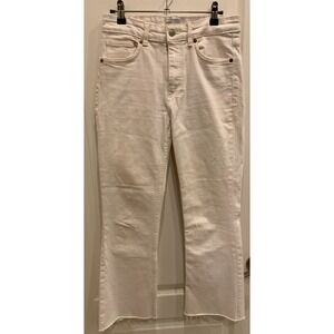 ZARA Jeans Womens Mid Rise‎ Full Length Straight Leg White 100% Cotton Size 6/28